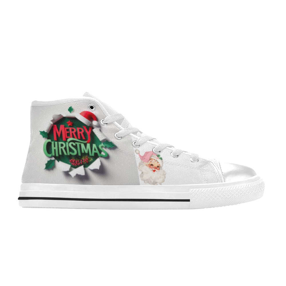 MerrychristmasTruck High Top Canvas Shoes for Kid (Model 017)