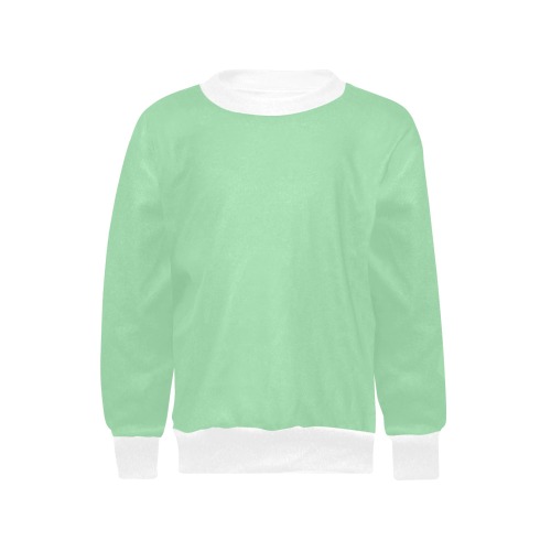 Green Ash Girls' All Over Print Crew Neck Sweater (Model H49)