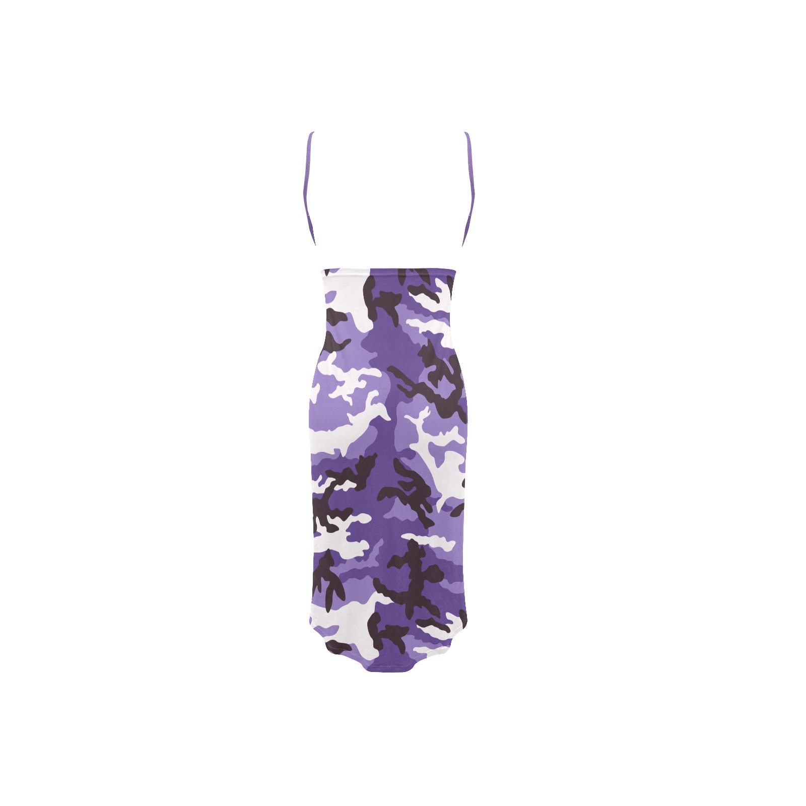 deep-purple-ERDL Spaghetti Strap Backless Beach Cover Up Dress (Model D65)