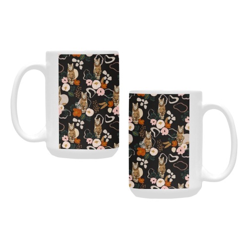 FLOWERY WILD CAT II -02 Custom Ceramic Mug (15OZ)