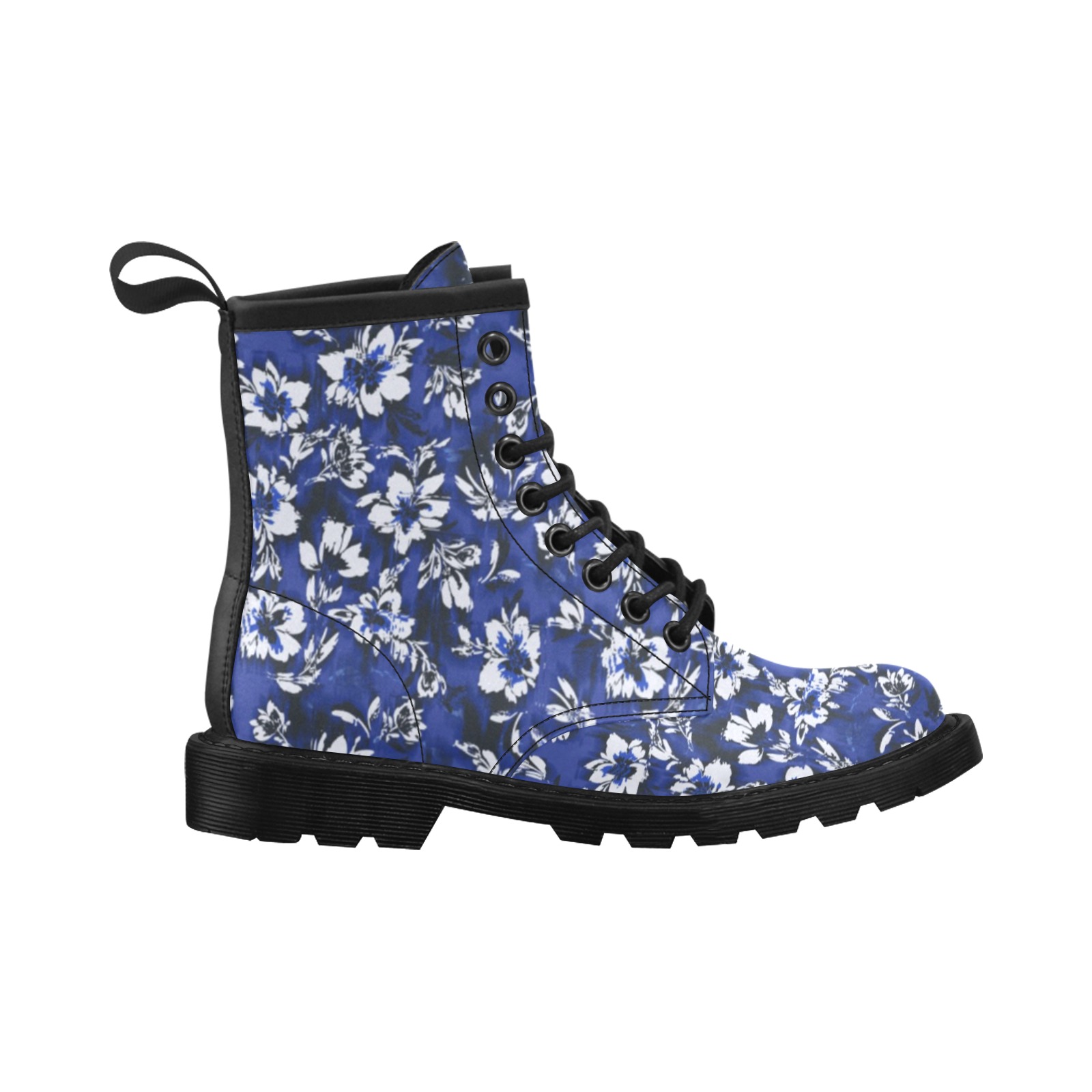 Flowery distortion mosaic Women's PU Leather Boots (Model 402H)