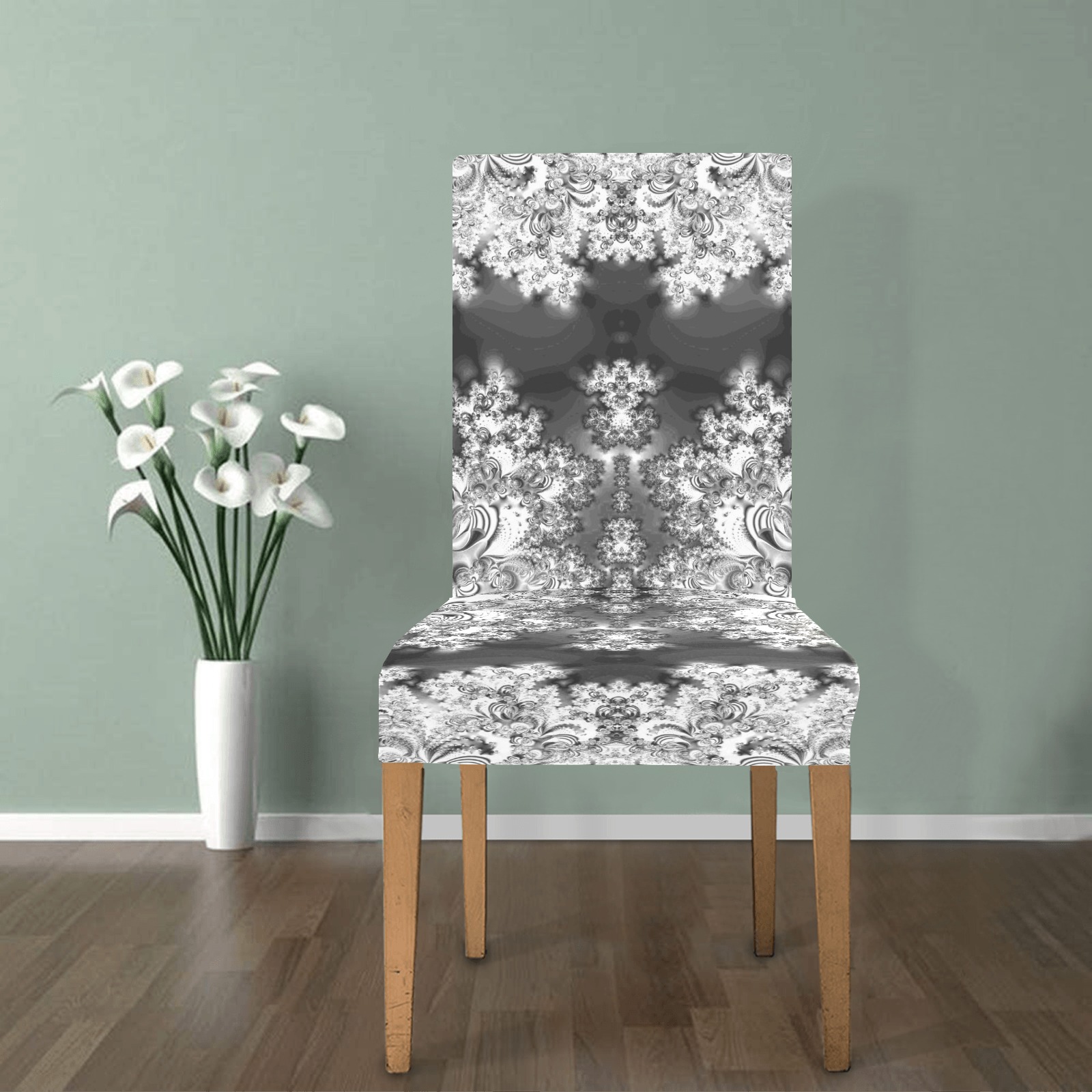 Silver Linings Frost Fractal Chair Cover (Pack of 4)