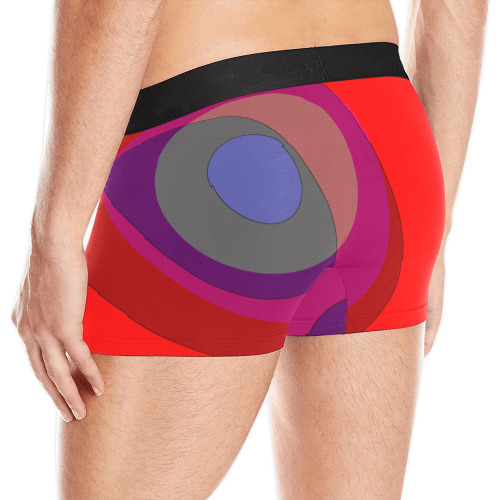 Red Abstract 714 Men's Boxer Briefs with Merged Design (Model  L10)