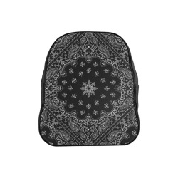 Bandanna Pattern Black White School Backpack (Model 1601)(Small)