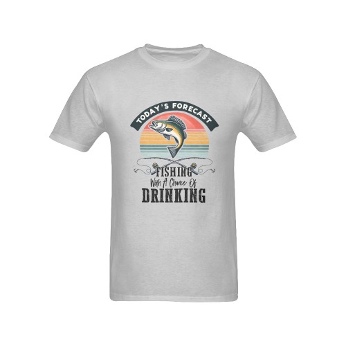 Today's Forecast Fishing With The Chance Of Drinking (GR) Men's T-Shirt in USA Size (Front Printing Only)