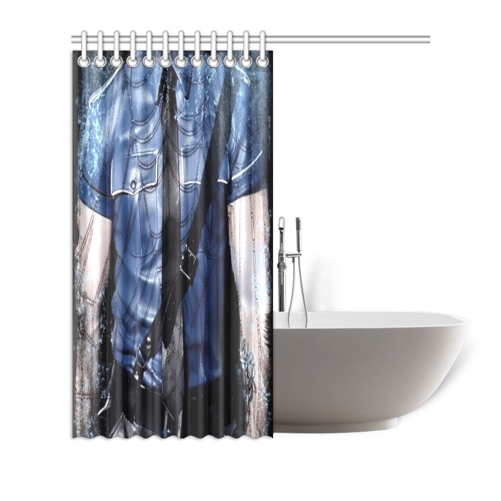 Leather Blue by Artdream Shower Curtain 72"x72"