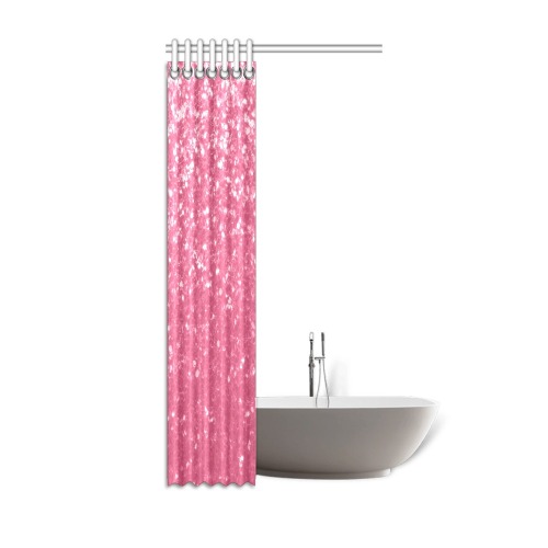 Magenta light pink red faux sparkles glitter Shower Curtain 36"x72"
