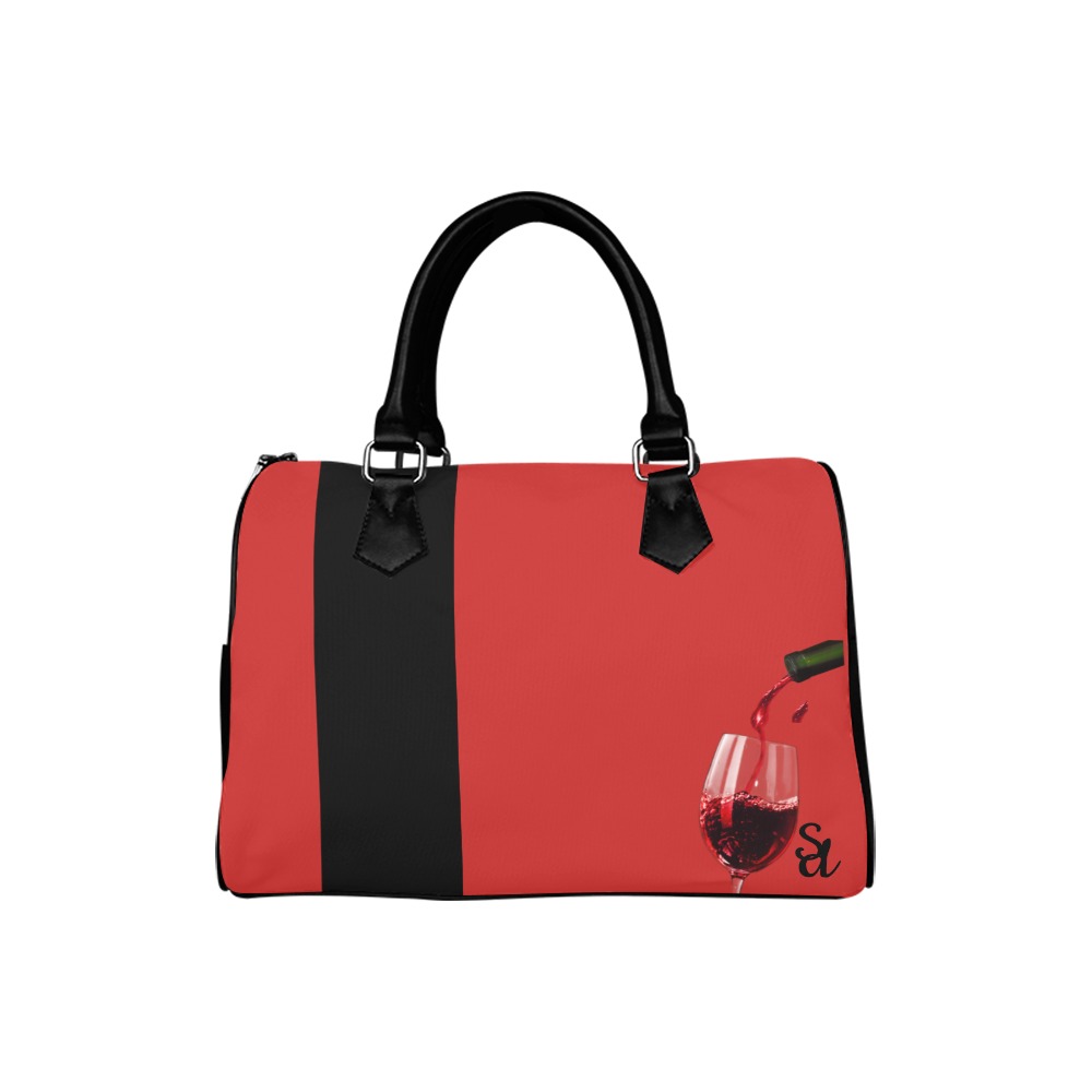 Wine Tasting Barrel Bag Red Boston Handbag (Model 1621)