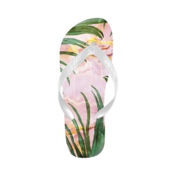 Palm_leaf_on_marble_01 Flip Flops for Men/Women (Model 040)