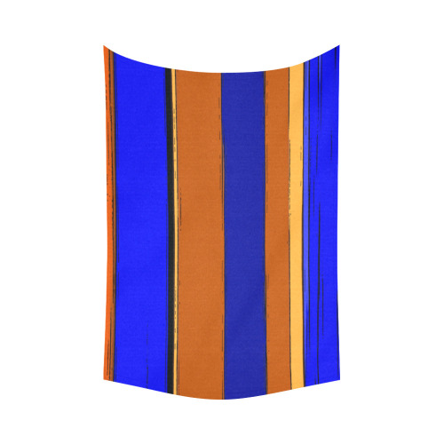 Abstract Blue And Orange 930 Cotton Linen Wall Tapestry 60"x 90"