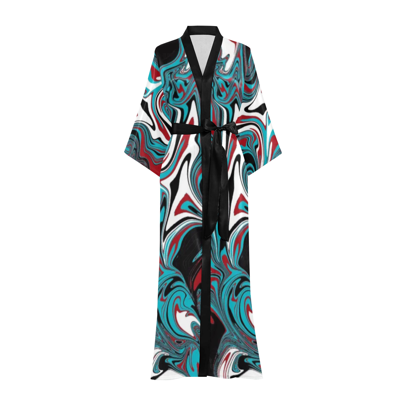 Dark Wave of Colors Long Kimono Robe