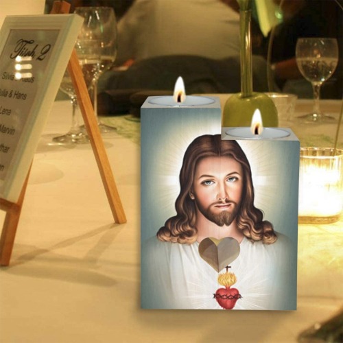 Jesus 1 Wooden Candle Holder (Without Candle)