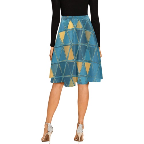 mosaic triangle 6 Melete Pleated Midi Skirt (Model D15)