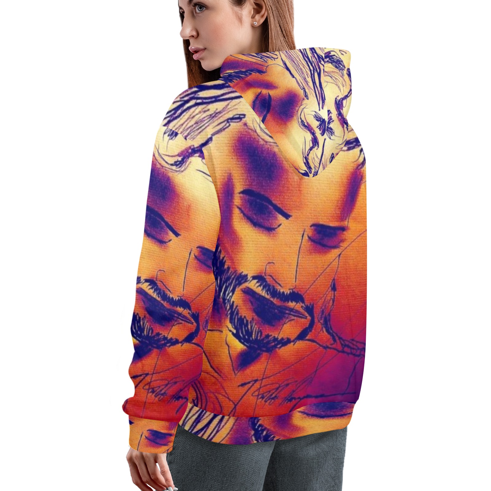 Thinking of You Women's All Over Print Hoodie (Model H61)