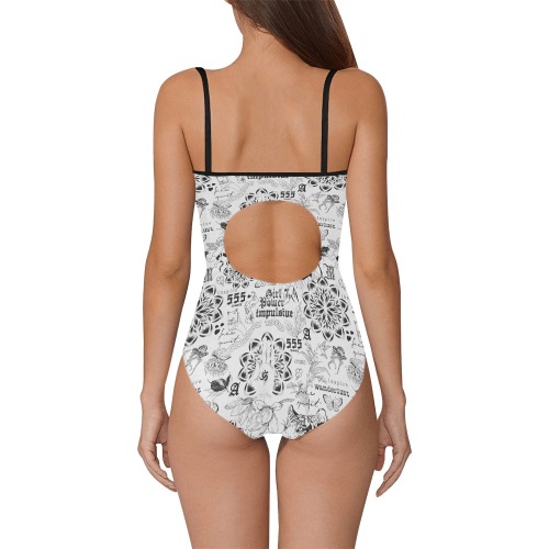 Inspirational tattoo pattern Strap Swimsuit ( Model S05)