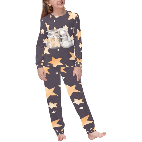 Sleeping Bunny with Stars Kids' All Over Print Pajama Set