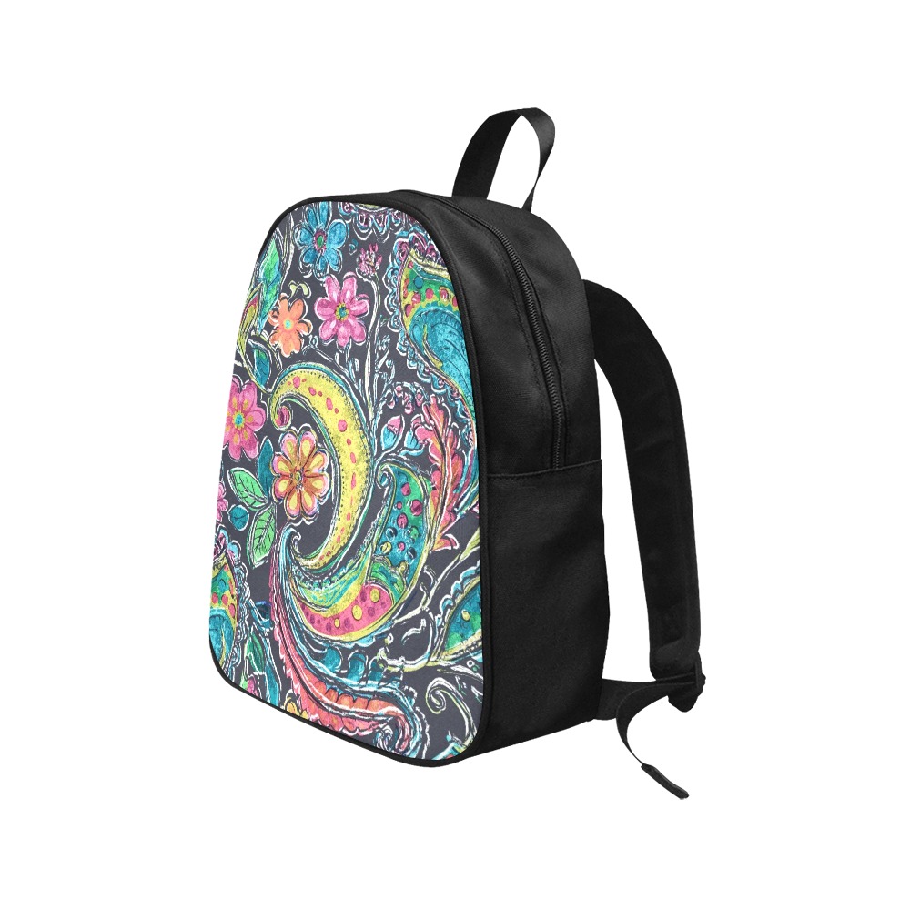 Paisley #1 Fabric School Backpack (Model 1682) (Medium)