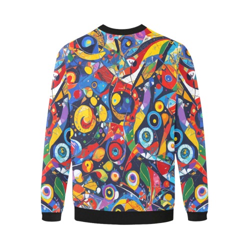 Stunning colorful abstract art. Vibrant colors. Men's Oversized Fleece Crew Sweatshirt (Model H18)
