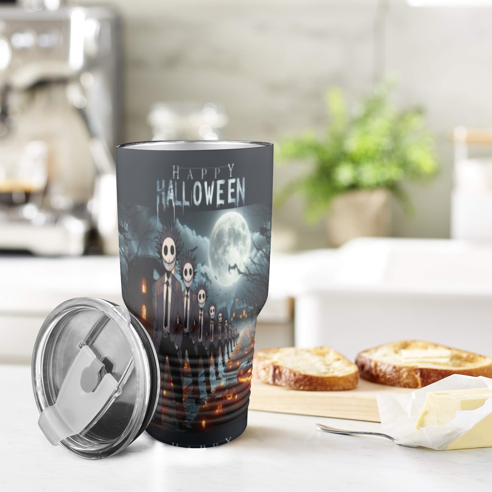 Happy Hello Ween 30oz Insulated Stainless Steel Mobile Tumbler