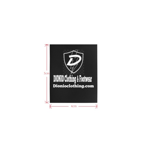 DIONIO Clothing Label (Black) Logo for Men's Hoodies (4cm X 5cm)