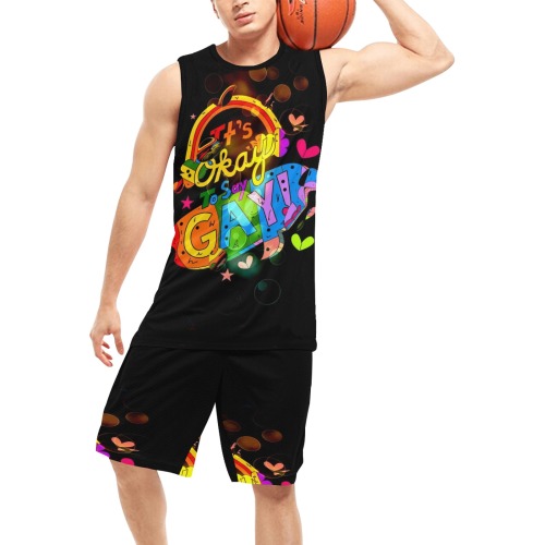 It´s okay to say Gay Pop Art by Nico Bielow Basketball Uniform with Pocket