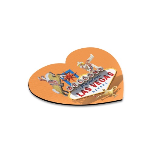 Las Vegas Welcome Sign - Orange Heart-shaped Mousepad