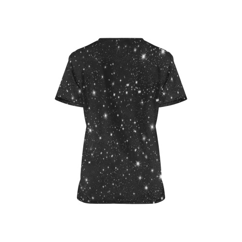 Mystic Moon and Stars All Over Print Scrub Top