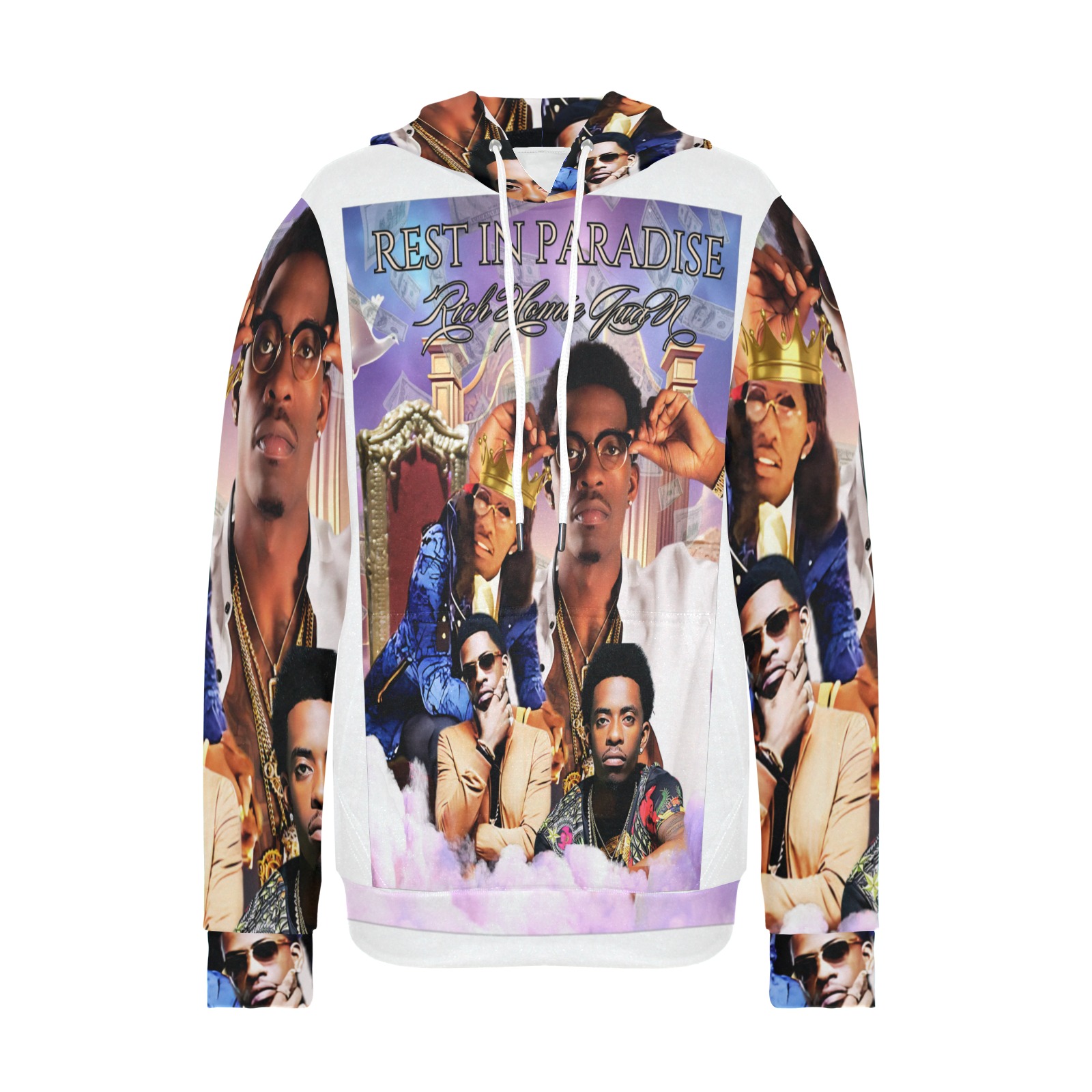 RICH HOMIE QUAN (1) Women's Long Sleeve Fleece Hoodie (Model H55)