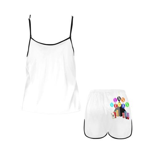 Las Vegas Pyramid / White Women's Spaghetti Strap Short Pajama Set