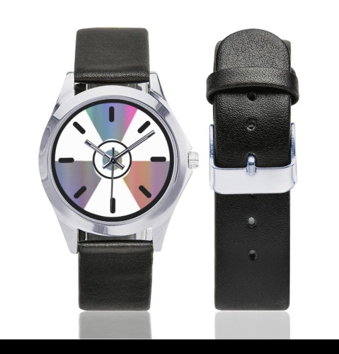 bb yutuu7 Unisex Silver-Tone Round Leather Watch (Model 216)