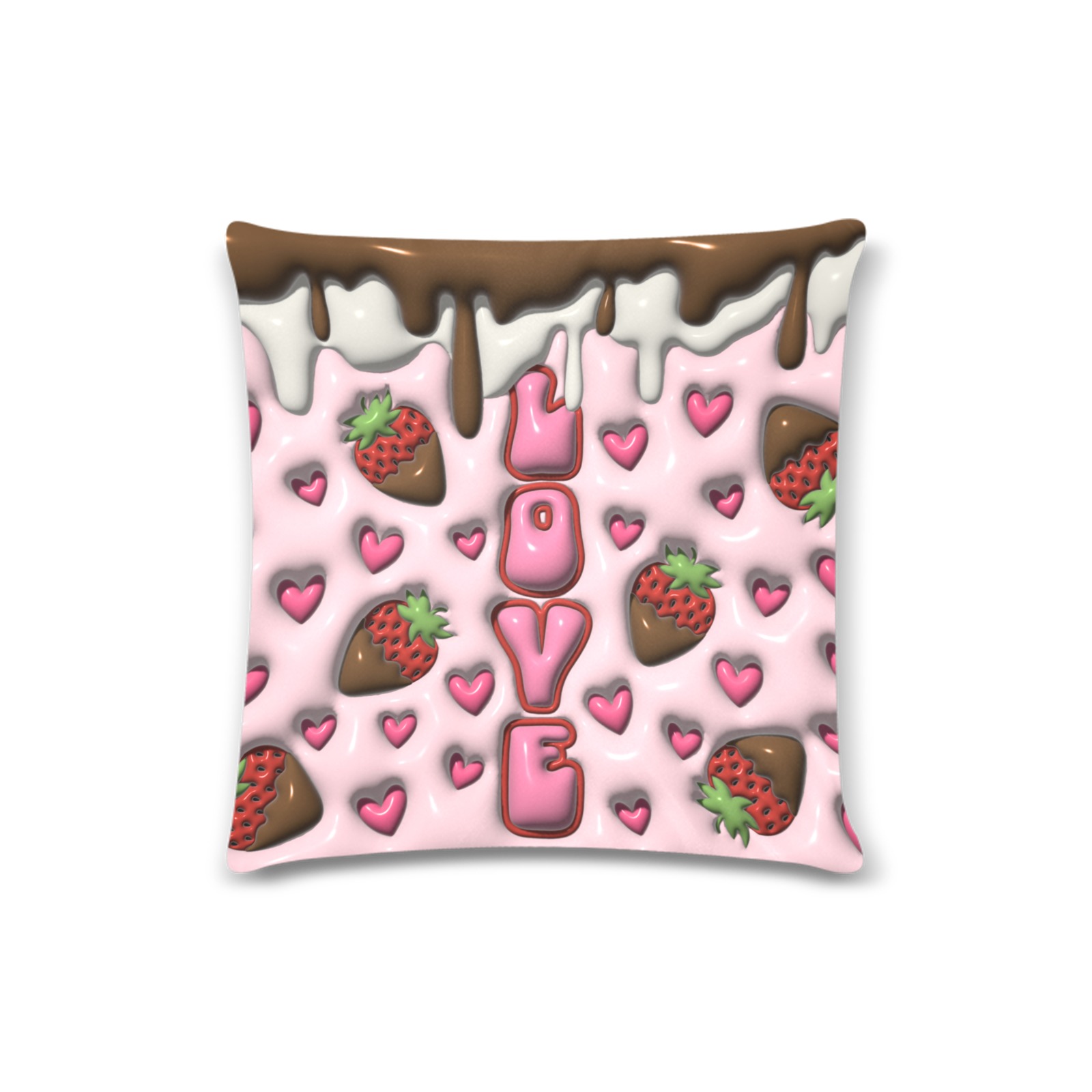 Love Strawberries 20oz Tumbler Wrap pillow Custom Zippered Pillow Case 16"x16" (one side)