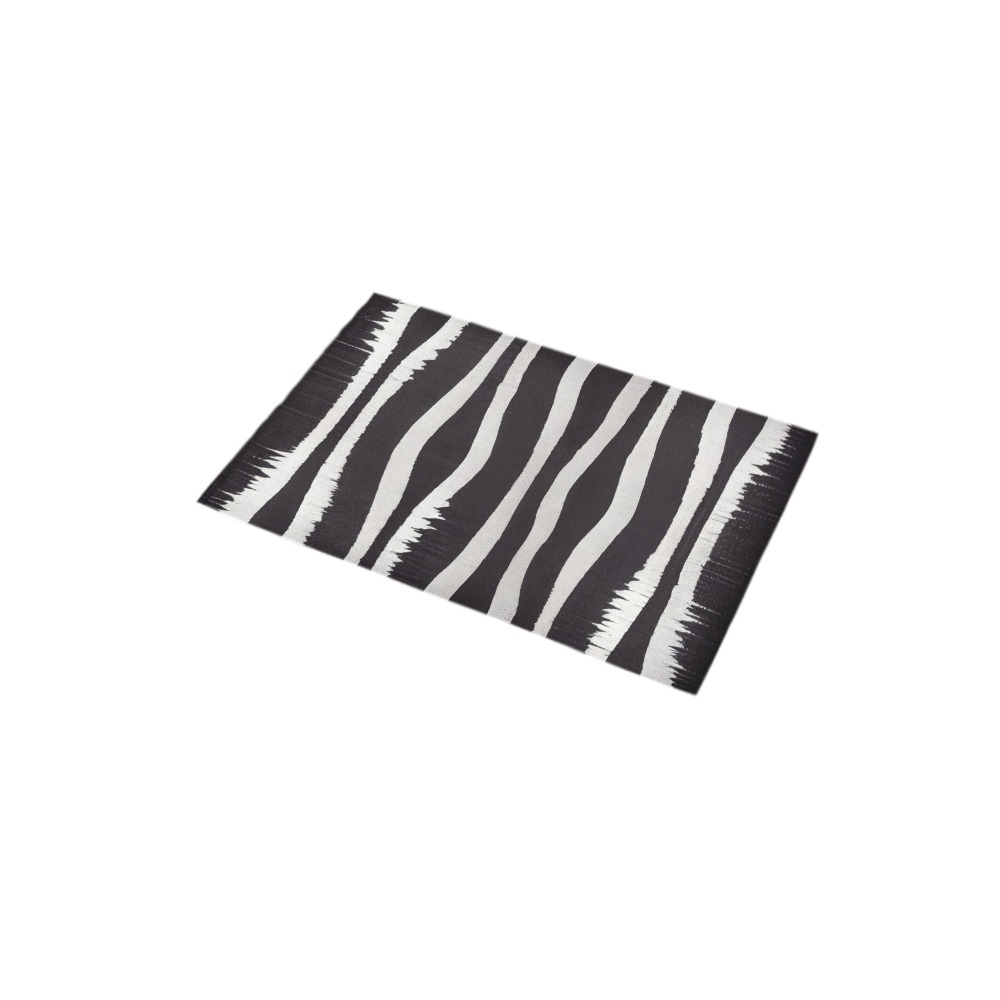 black and white zebra print Bath Rug 16''x 28''