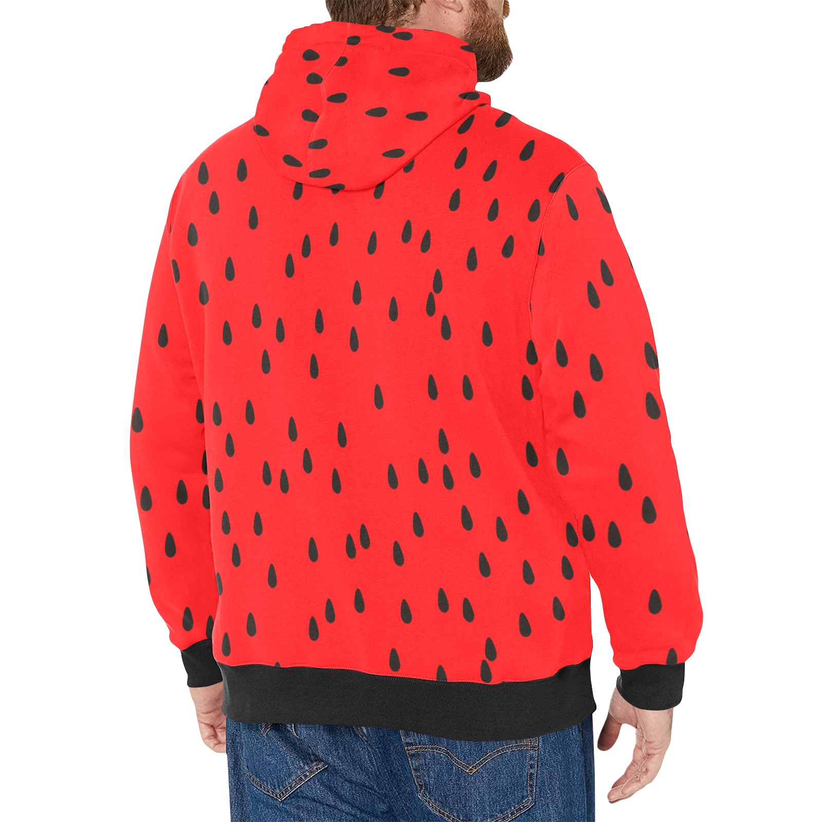 Watermelon Men's Long Sleeve Fleece Hoodie (Model H55)