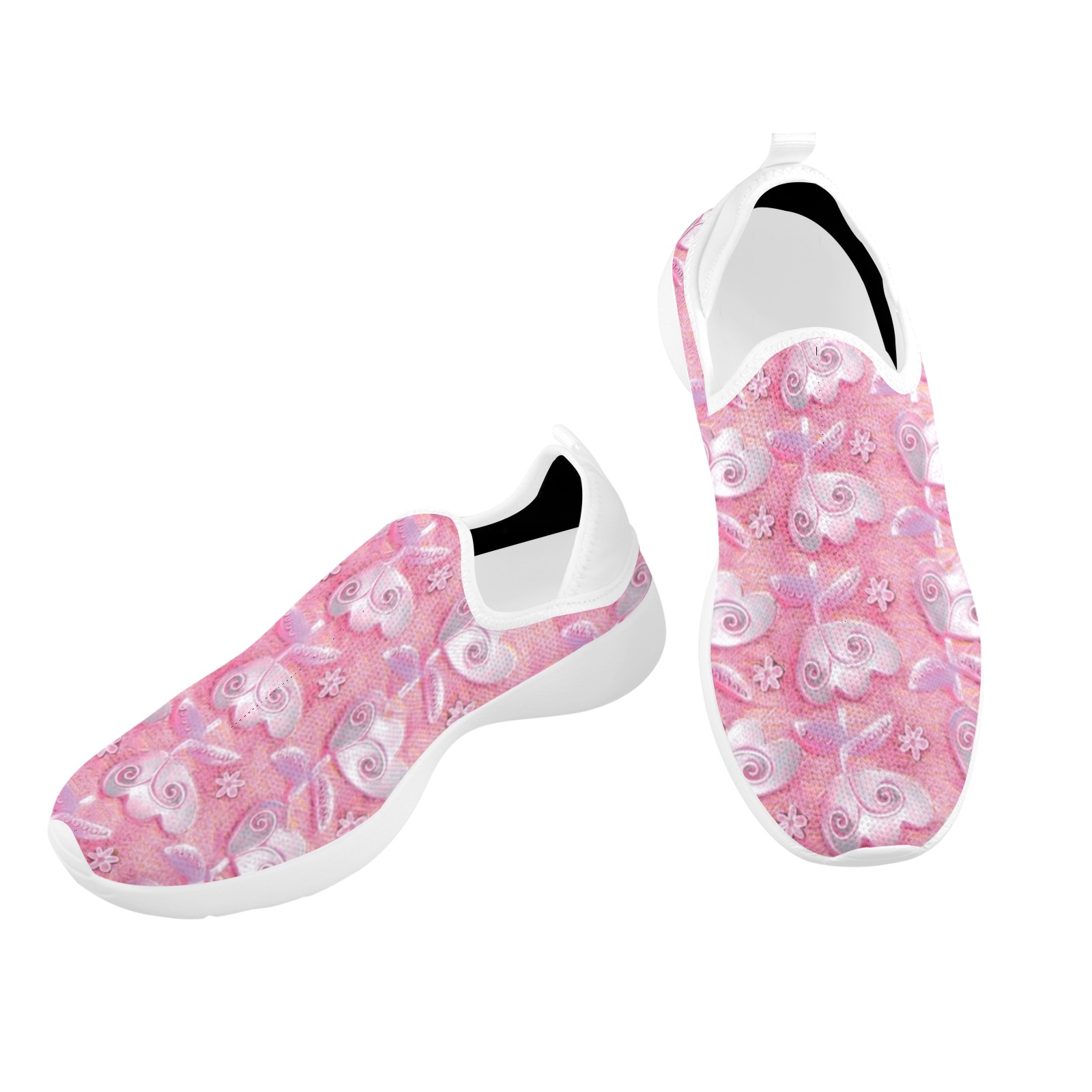 Cool in pink Fly Weave Drop-in Heel Sneakers for Women (Model 02002)