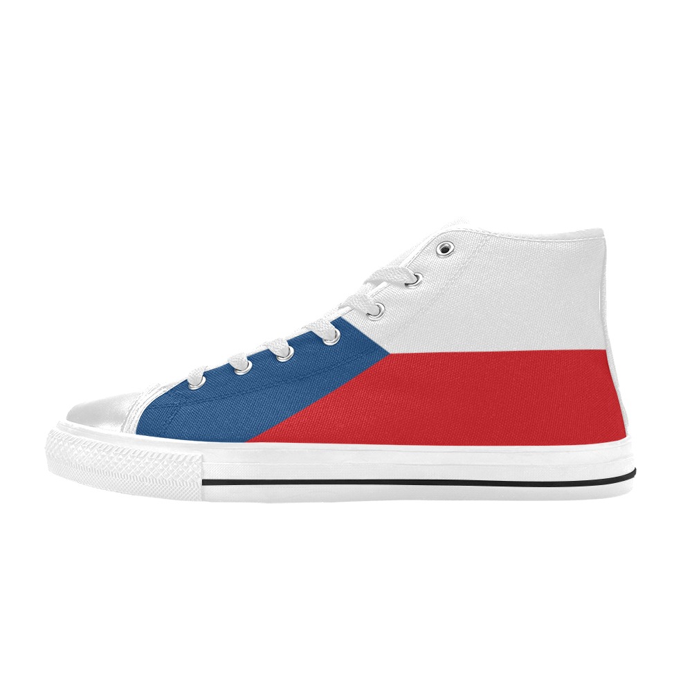 Flag_of_the_Czech_Republic.svg Men’s Classic High Top Canvas Shoes (Model 017)