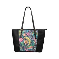 Paisley #1 Leather Tote Bag/Small (Model 1640)