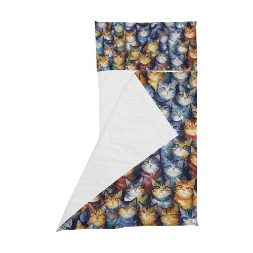 Pattern of colorful cats. Adorable cute animals. Kids' Sleeping Bag
