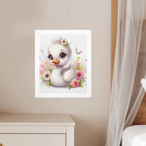 Watercolor Baby Swan 2 Art Print 8"x10" (3 Pieces)