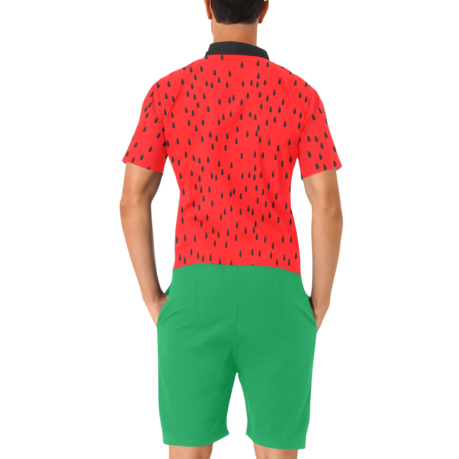 Watermelon Men's Short Sleeve Jumpsuit