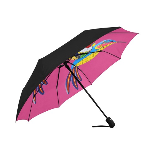 2 birds pink Anti-UV Auto-Foldable Umbrella (Underside Printing) (U06)