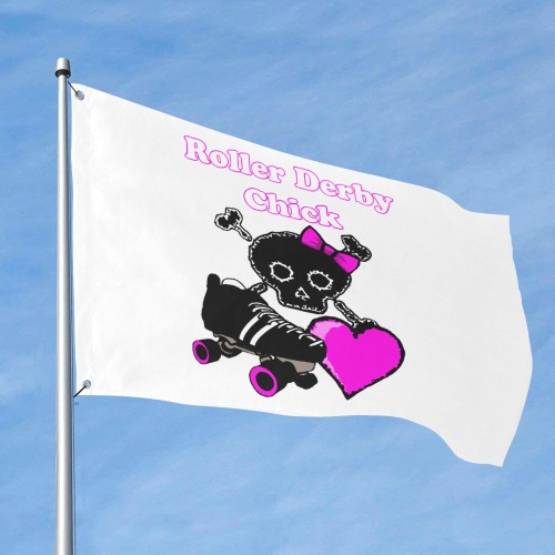 Roller Derby Chick (Pink) Custom Flag 6x4 Ft (72"x48") (One Side)