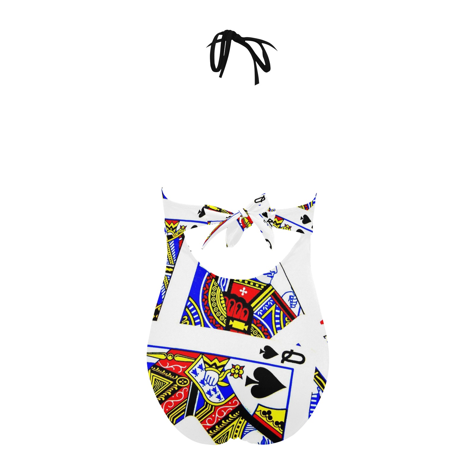 PLAYING CARDS-2 Backless Hollow Out Bow Tie Swimsuit (Model S17)
