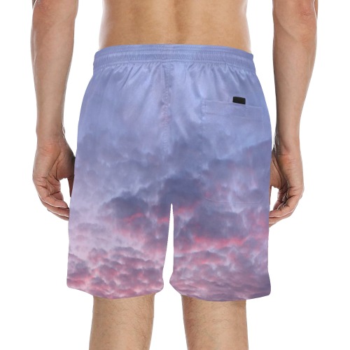 Morning Purple Sunrise Collection Men's Mid-Length Beach Shorts (Model L51)