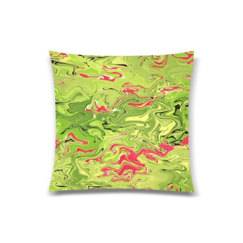 lime and red Custom Zippered Pillow Case 20"x20"(Twin Sides)