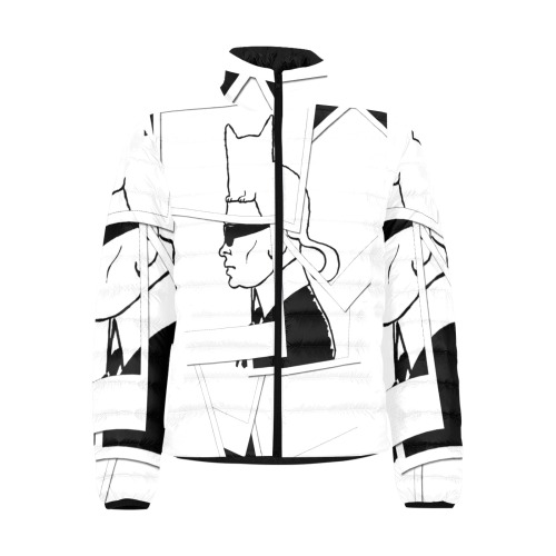 Karl Lagerfeld  Art by Nico Bielow Men's Stand Collar Padded Jacket (Model H41)