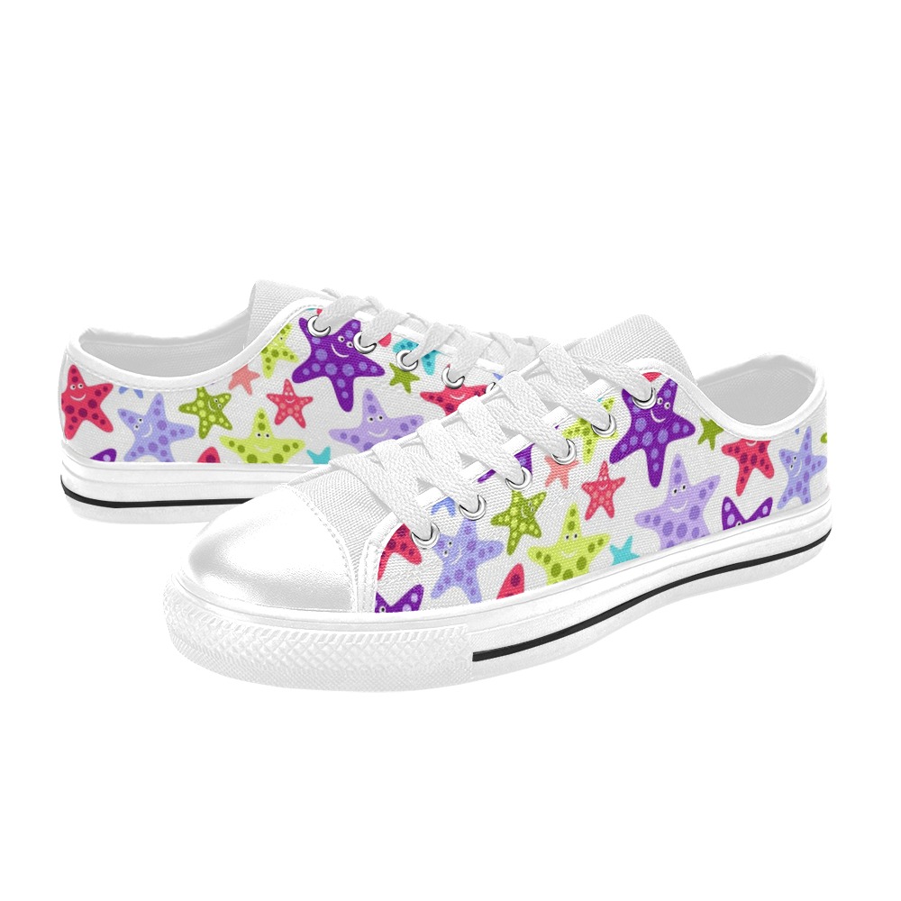 Funny starfishes Women's Classic Canvas Shoes (Model 018)