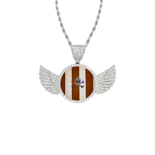 St. Pauli Pop Art by Nico Bielow Wings Silver Photo Pendant with Rope Chain