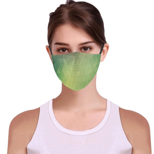 mosaic triangle 12 3D Mouth Mask with Drawstring (Pack of 100) (Model M04)