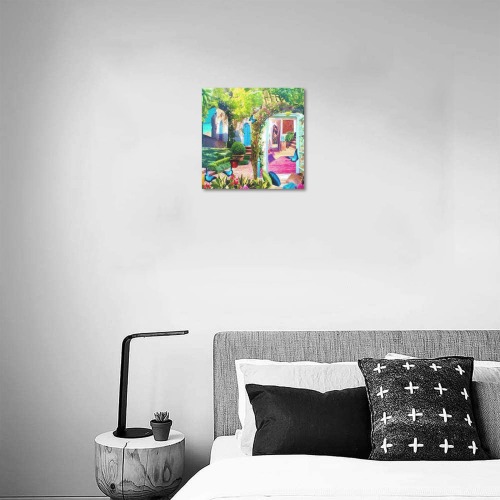 Azure Sea Villa Upgraded Canvas Print 12"x12"