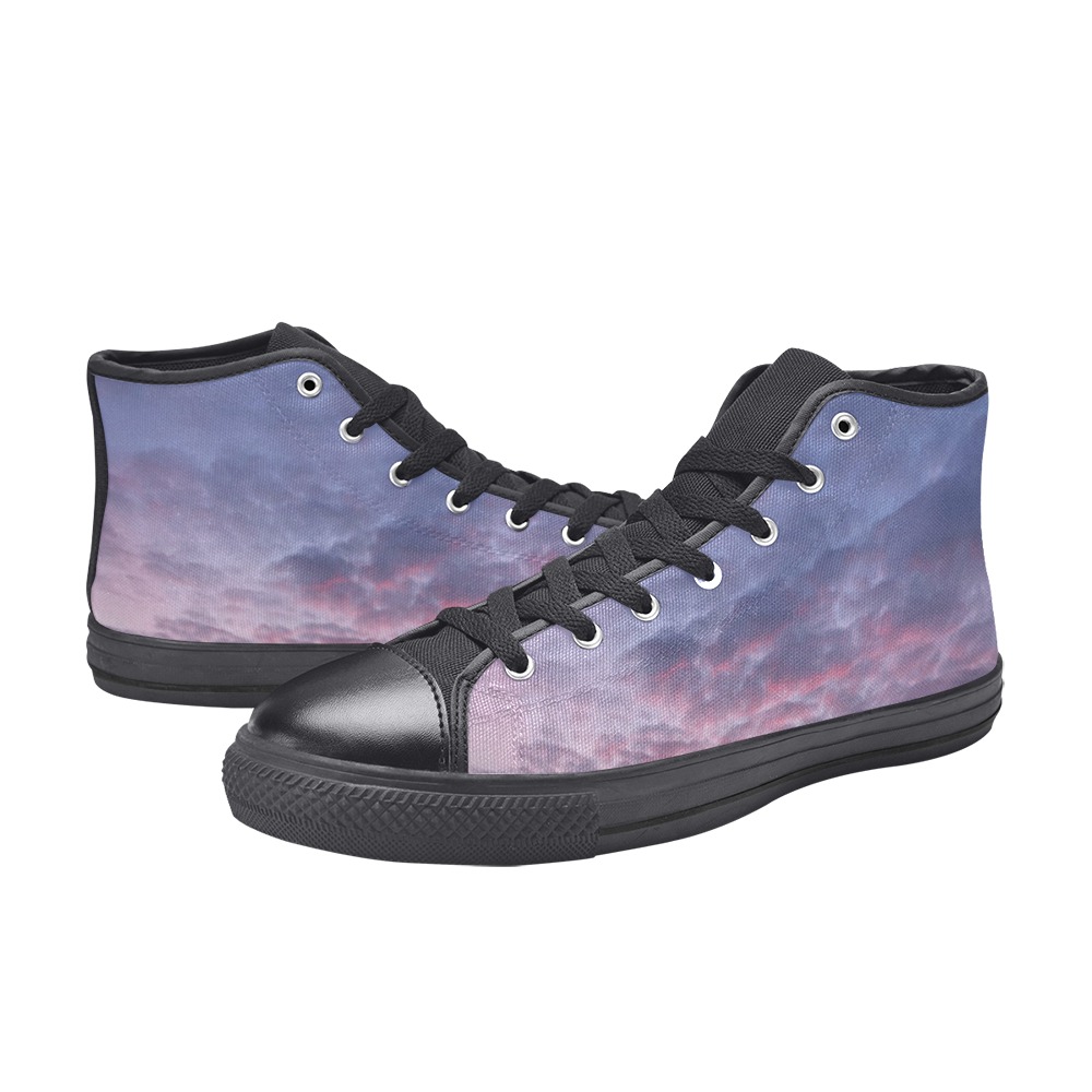 Morning Purple Sunrise Collection High Top Canvas Shoes for Kid (Model 017)